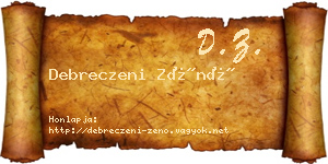 Debreczeni Zénó névjegykártya